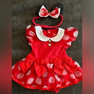 Minnie Mouse costume with headband size 6-9m